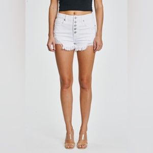Eunina Lulu White Pepper Cut-off Shorts Small